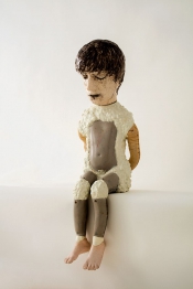 Remade II  2015,  h.108 cm, Ceramics, polyester, foam, textile, rubber.